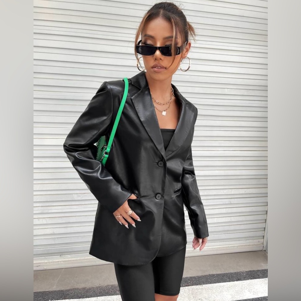 PU Leather Blazer
